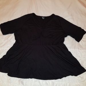 Torrid black 3/4 length babydoll top. 3 plus